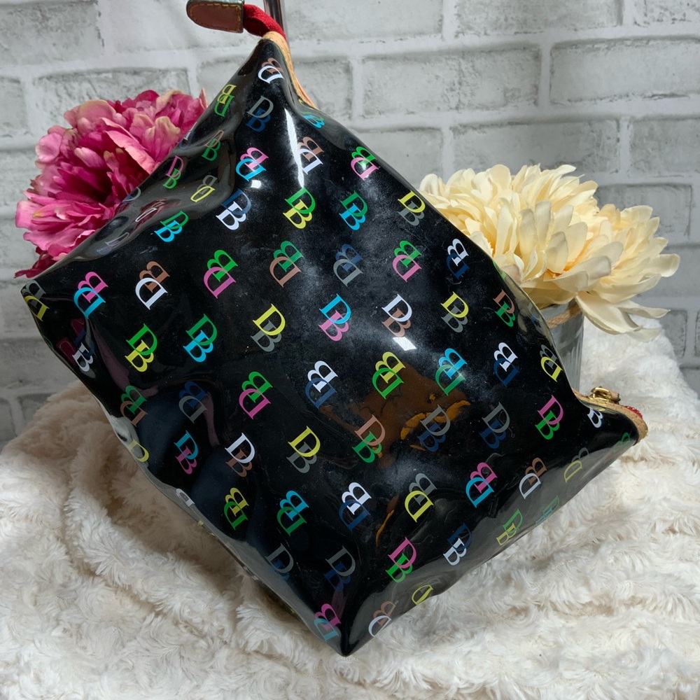 Dooney & Bourke Black Multicolor Logo Cosmetic Bag - Picture 2 of 3